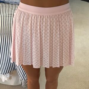 Tory Burch Light Pink Eyelet Mini Skirt